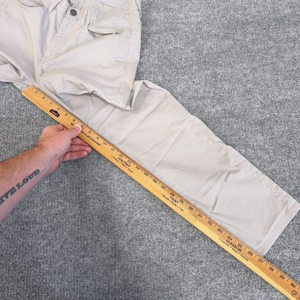 Faherty Pants Mens 30x27 Gray Organic Cotton Movement 5-Pocket Classic Tapered - Picture 4 of 11